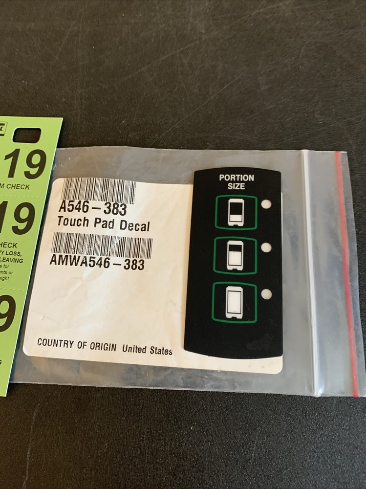 Grindmaster Cecilware A546-383 DECAL, TOUCHPAD ICB SELECT