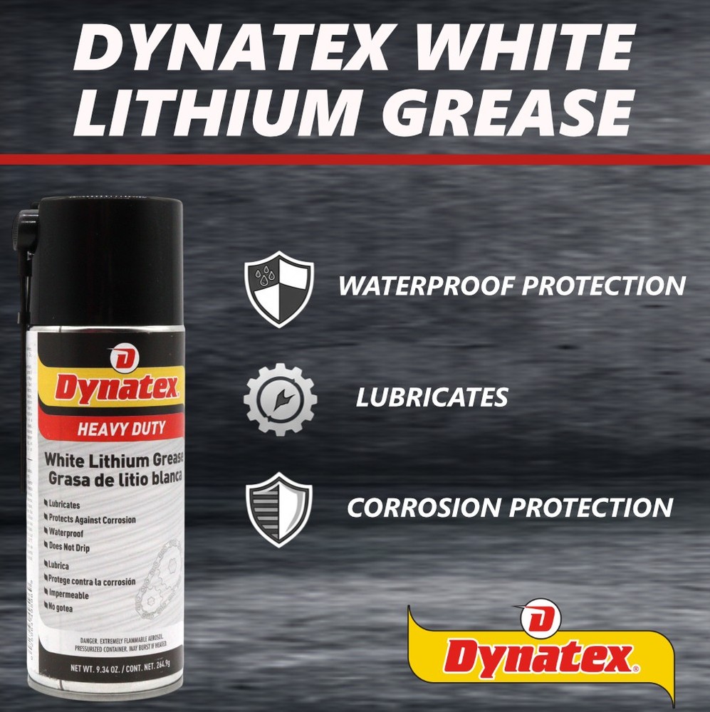 Dynatex White Lithium Grease 10.5 oz Aerosol Multi-Purpose (8-Pack)