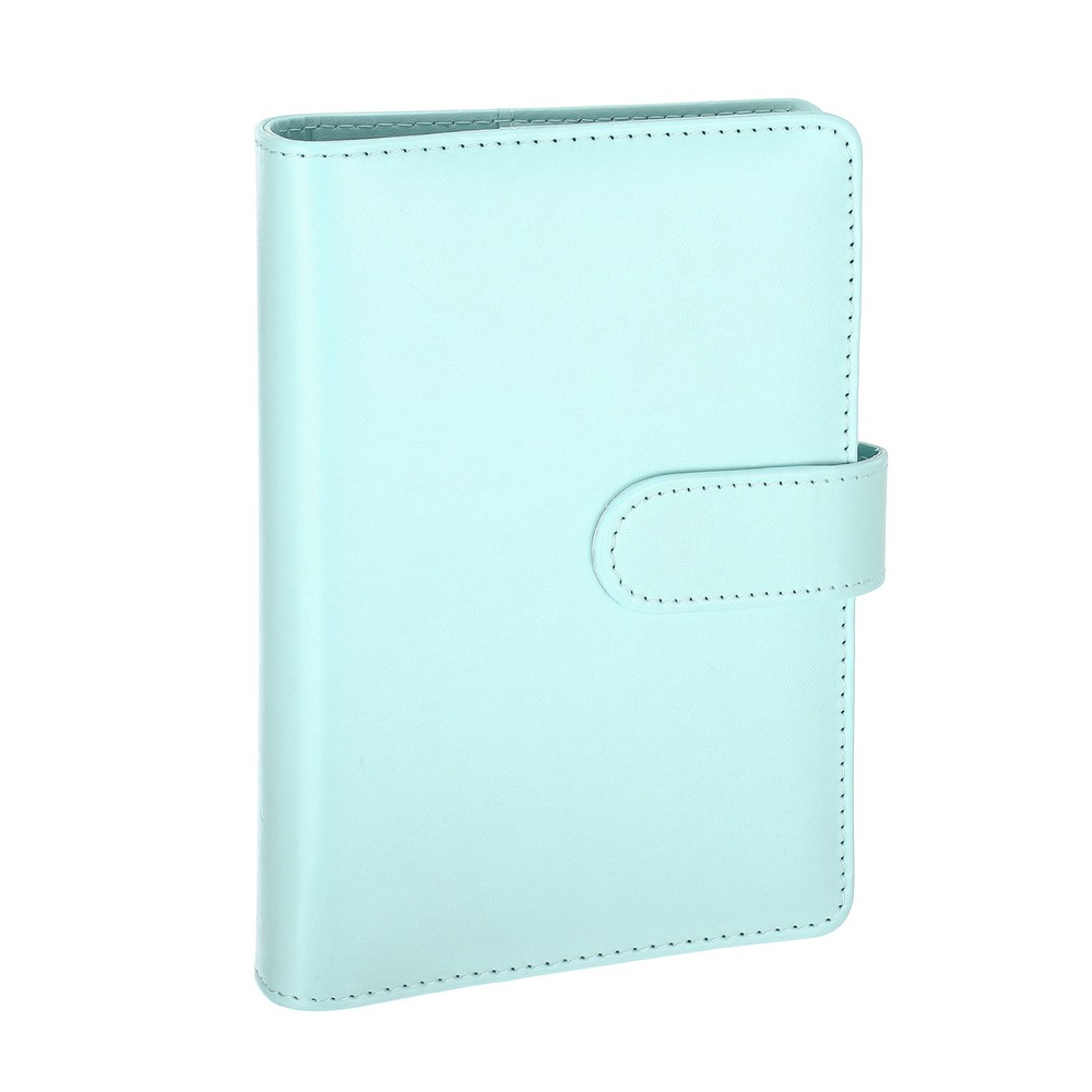 A6 PU Leather Binder Protector, 6 Ring Loose Leaf Notebook Shell, Blue
