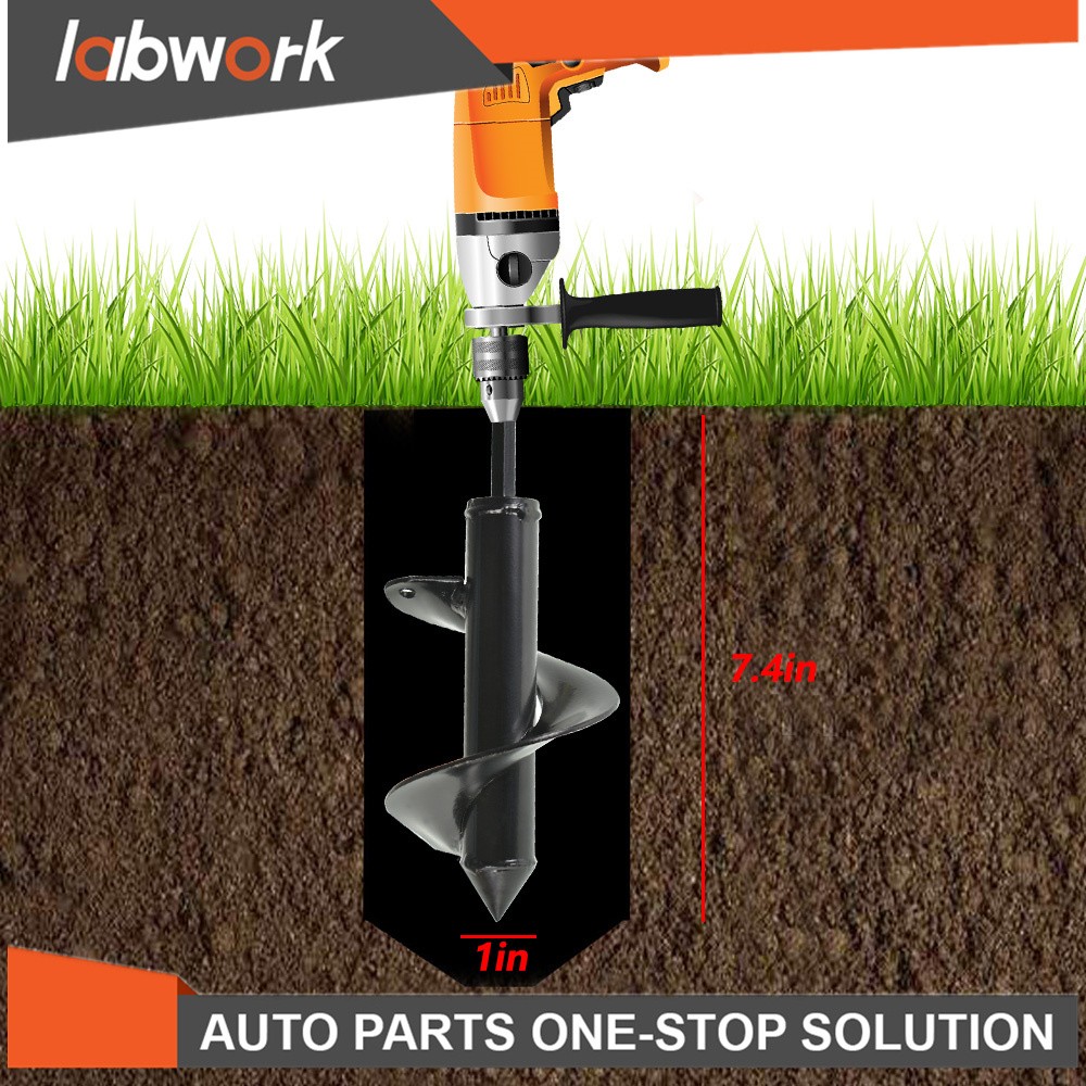 Labwork 3" × 7" Auger Drill Bit For Plants Bulb Rapid Planter Post Hole Digger