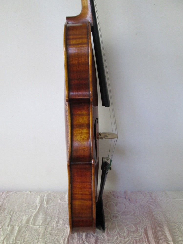 4/4 Violin Stradivarius Tiger Flame Maple Master Hand Carve Pattern 7#