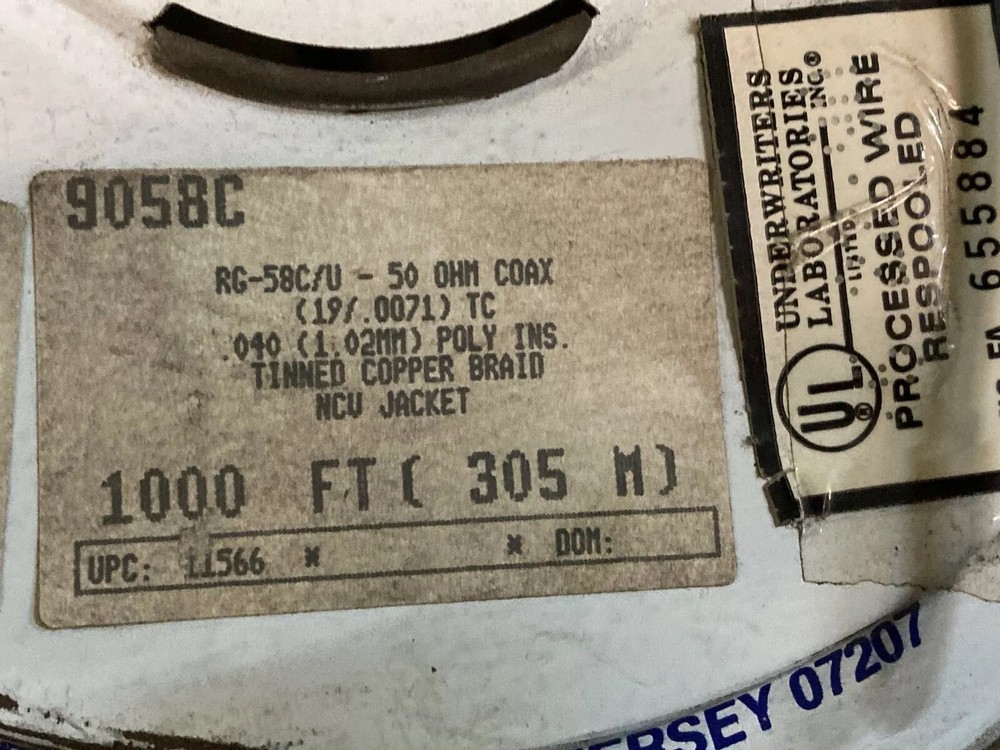 Alpha 9058C RG58C/U 25 ft Hank