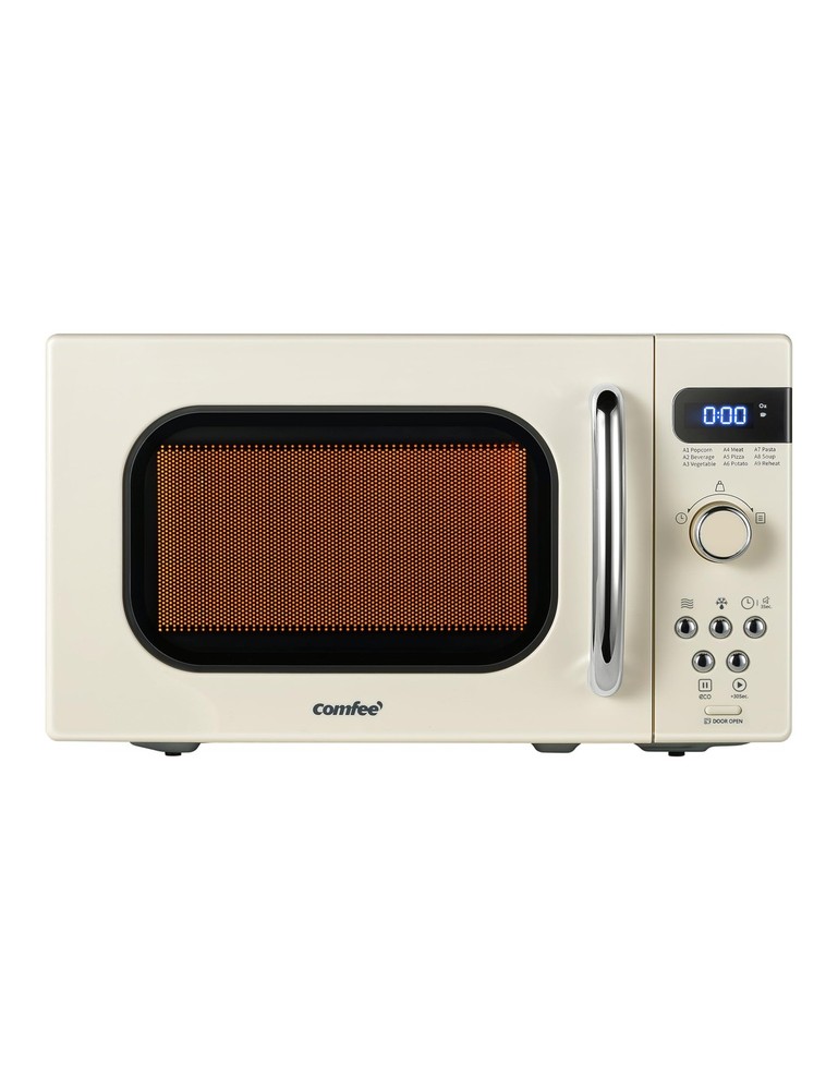 COMFEE' Retro Small Microwave Oven With Compact Size, 9 Preset Menus, Position-M