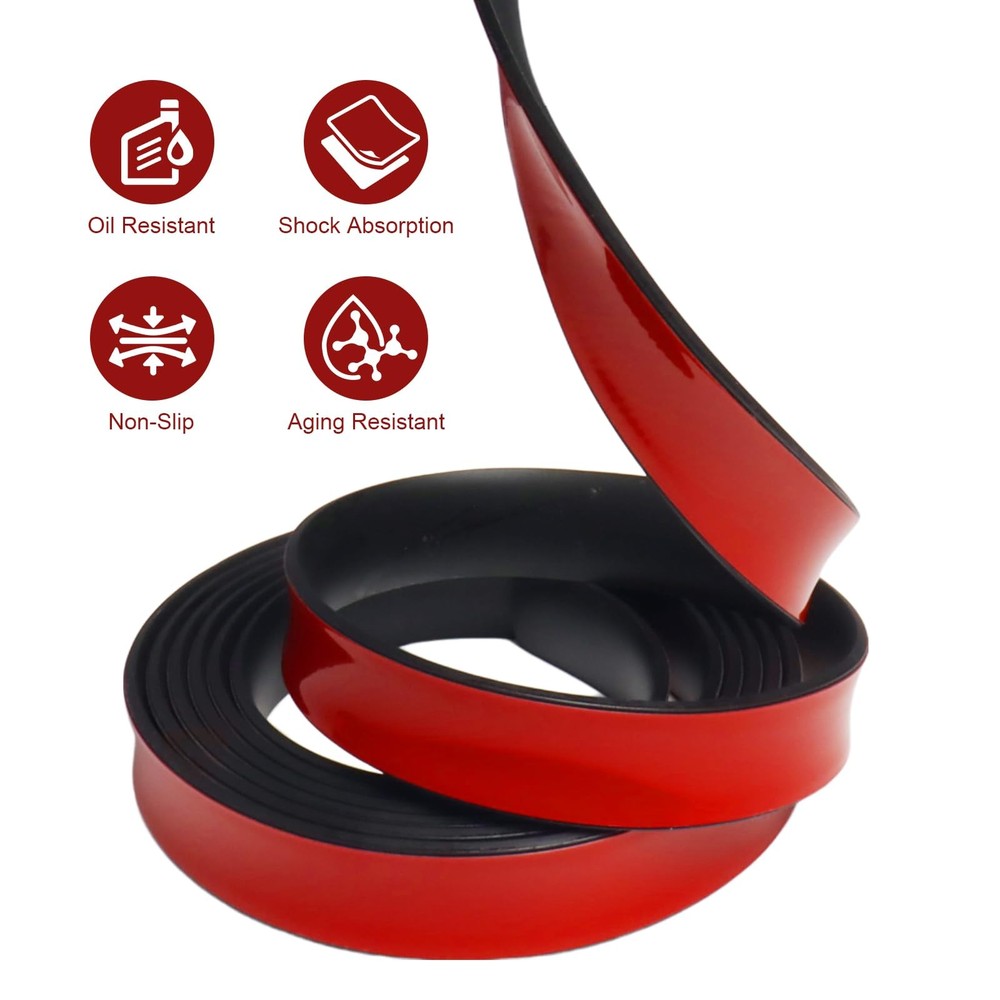 Solid Neoprene Rubber Strips Adhesive Backing 4 Inch x 1/5 Inch x 20 FT Roll