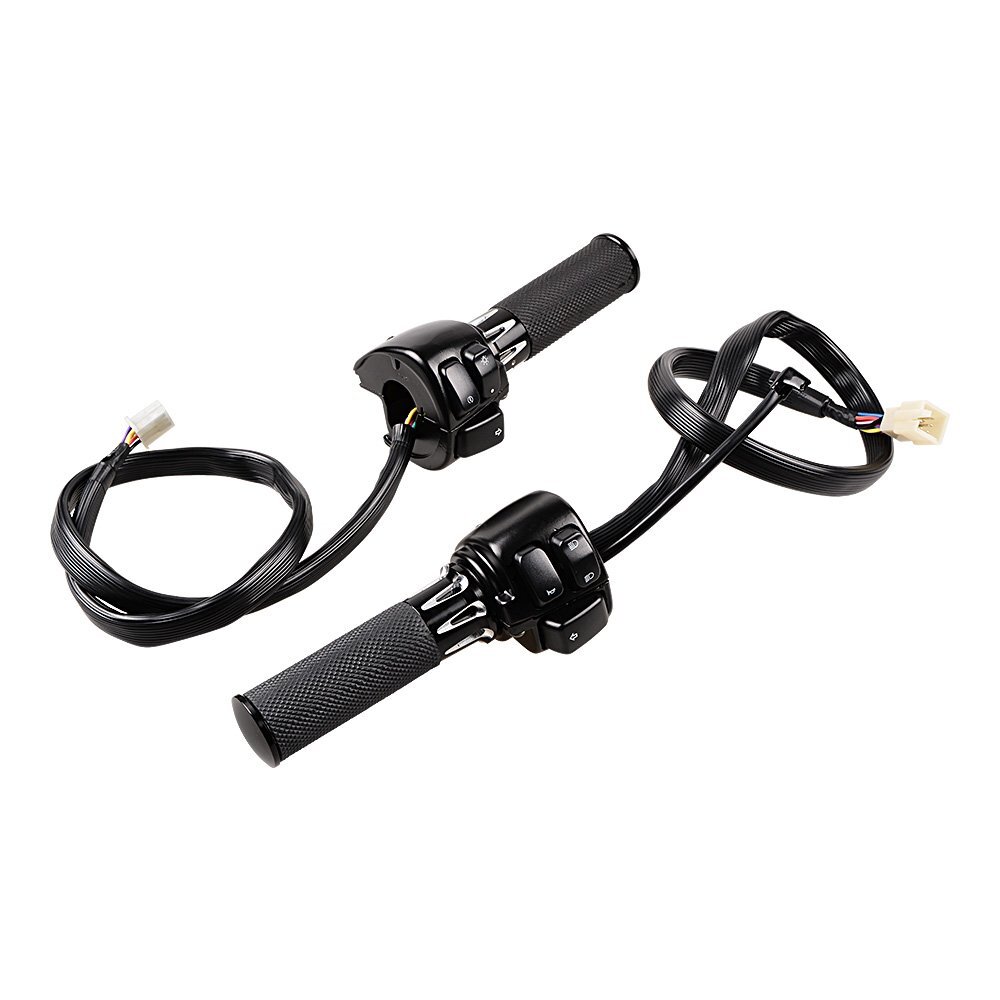 Combo Motorcycle 1" Handlebar Hand Grip + Switch Controls + Clutch Brake Levers