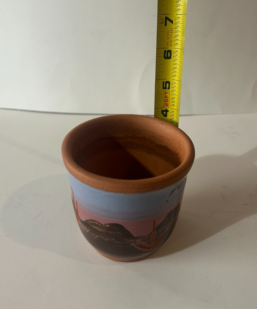 Hand Painted Southwest Desert Scene Planter Pot
