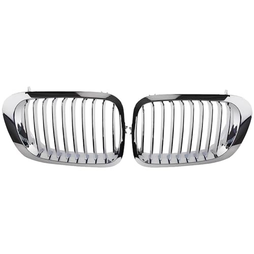 Front Kidney Grille Chrome Hood 2 Doors Grill Compatible for 1999-2002 E46 2