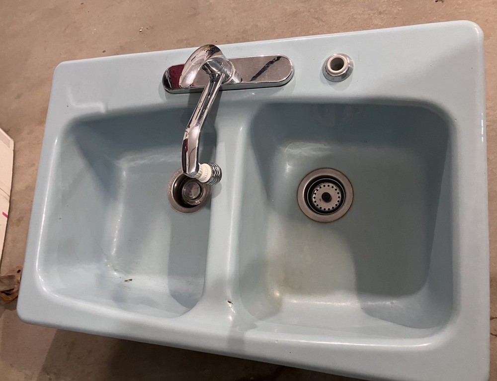 KOHLER CAST IRON KITCHEN SINK Dual basin