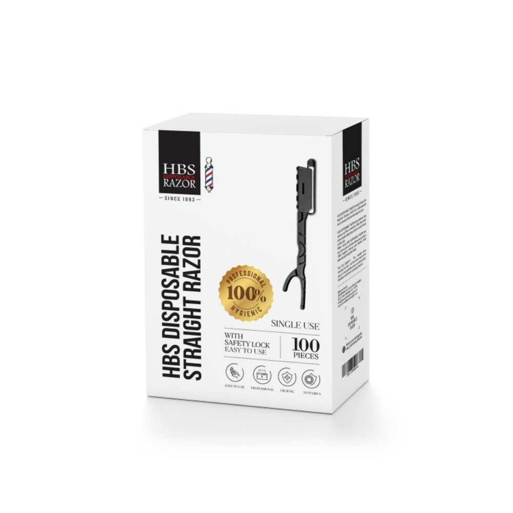 HBS DISPOSABLE STRAIGHT PROFESSIONAL RAZORS (100)