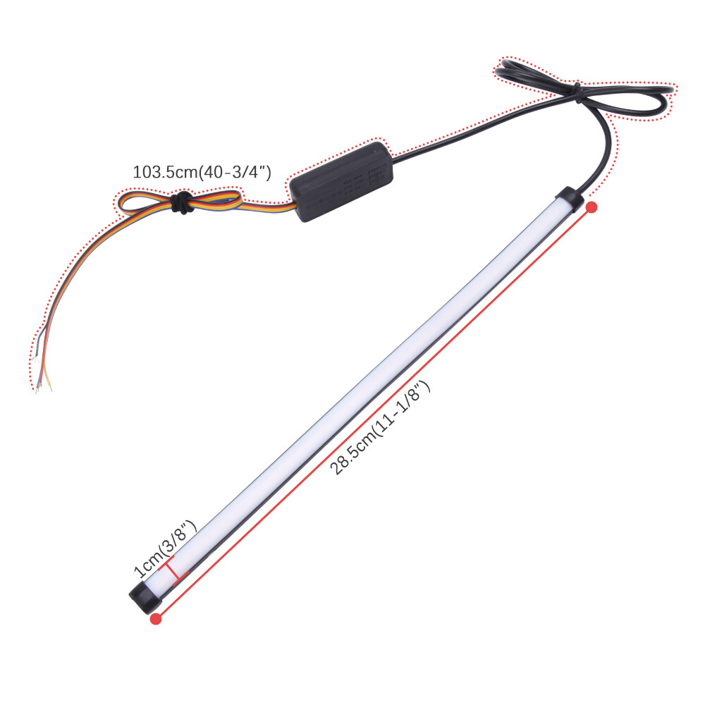Universal Motorcycle LED Strip Sequential Turn Signals Brake Stop Tail Light