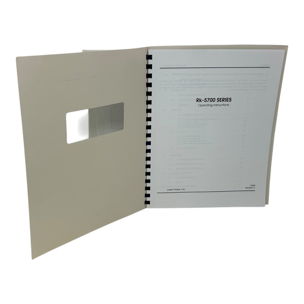 LaserProbe Rk-5700 SERIES OPERATING INSTRUCTIONS