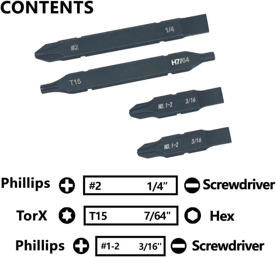 4Pack Replacement Flat Bit Kit for Leatherman,Two-Sided Screwdriver Bit- Long Ph
