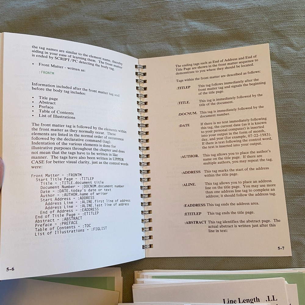 IBM Software Script/PC Book 1 2 3 1st Edition 1984 How To Quick Reference Manual