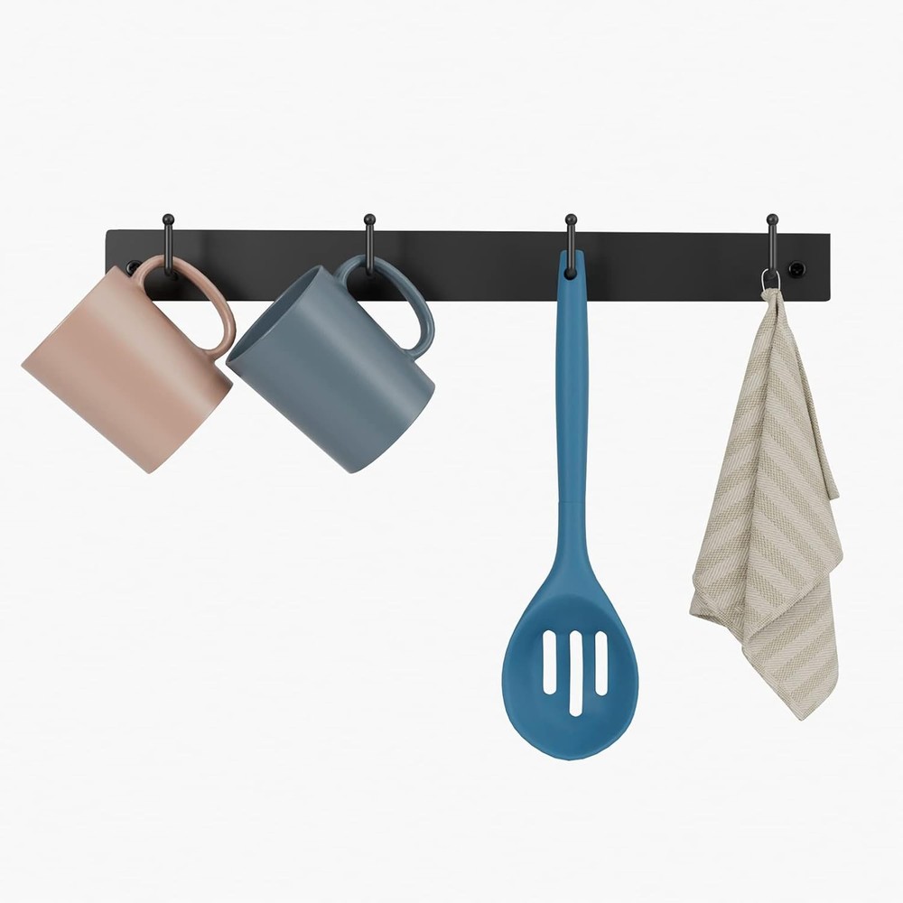 Coffee Mug Holder Wall Mounted W/ 12 Hooks Regular Additional Mug Rack)