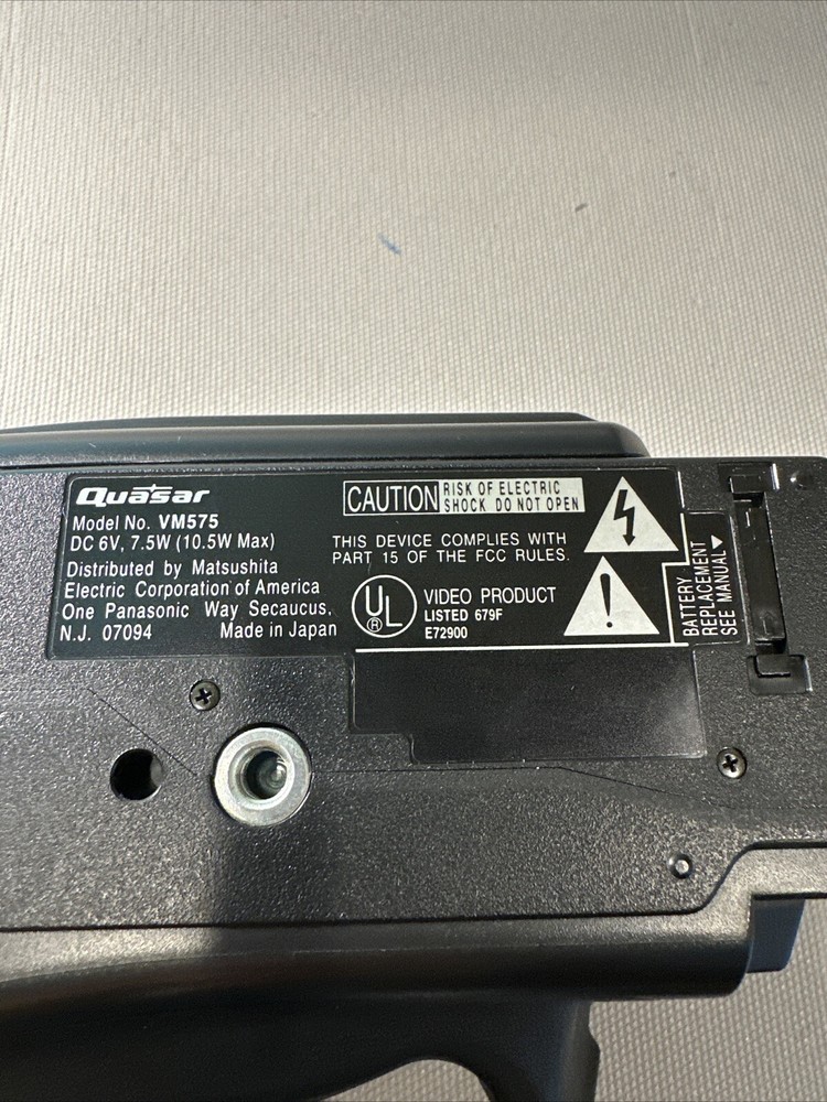 Quasar Palmcorder VM575 Camcorder UNTESTED