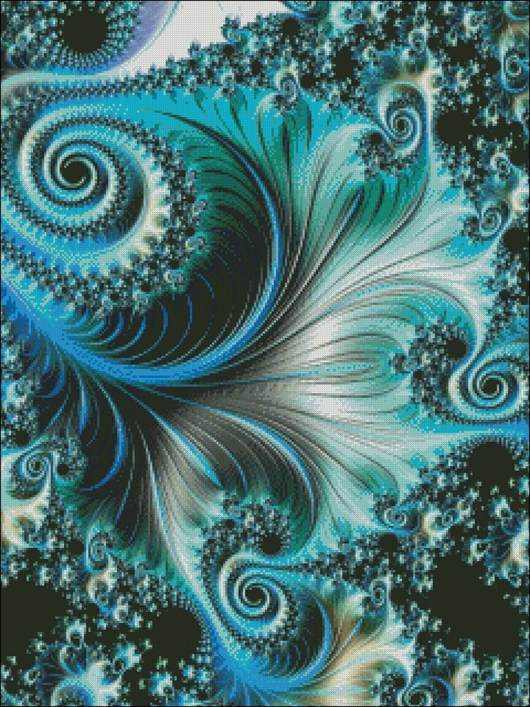 Fractal Spiral 20 - DIY Chart Counted Cross Stitch Patterns Needlework DMC Color