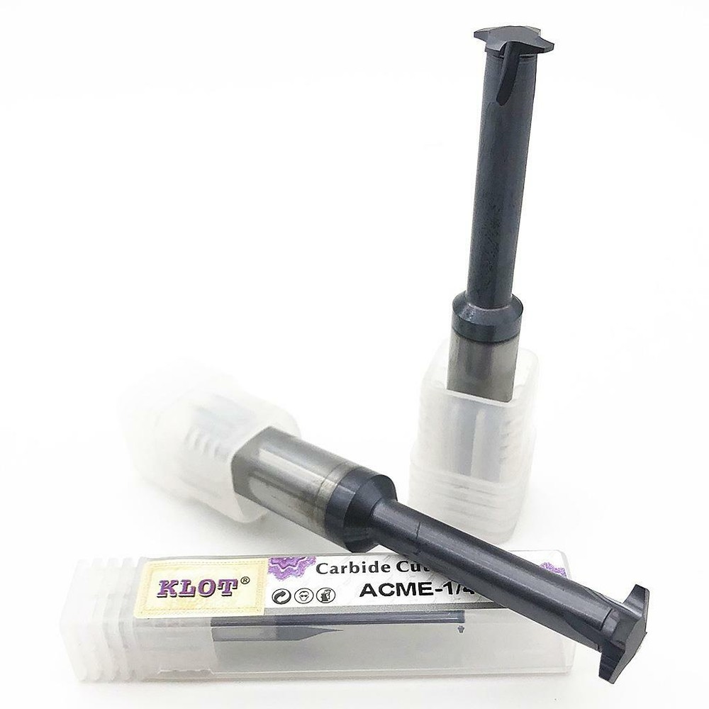 Coated Tungsten ACME 29° Trapezoid Solid Carbide Single Teeth Inch Thread Mill