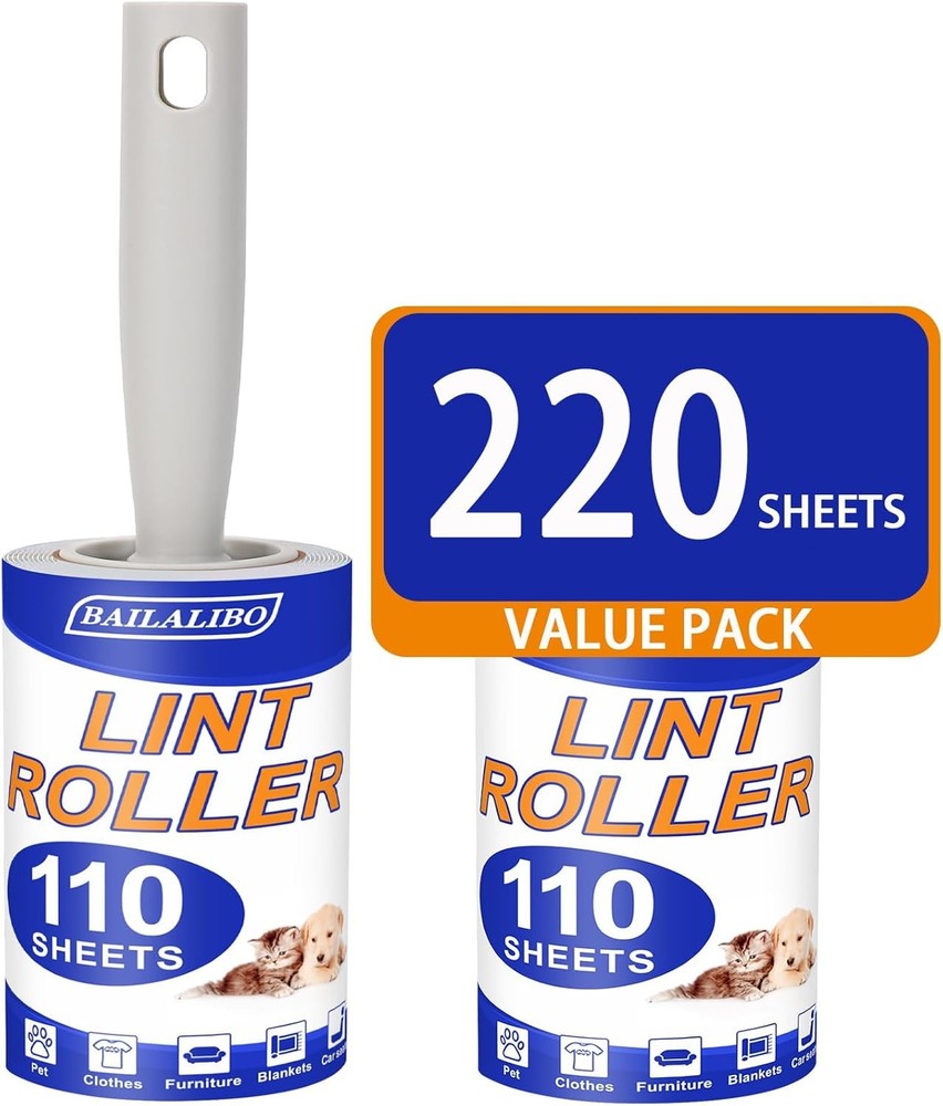 Lint Rollers for Pet Hair Extra Stiy, 220 Sheets Mega Value Set, Lint