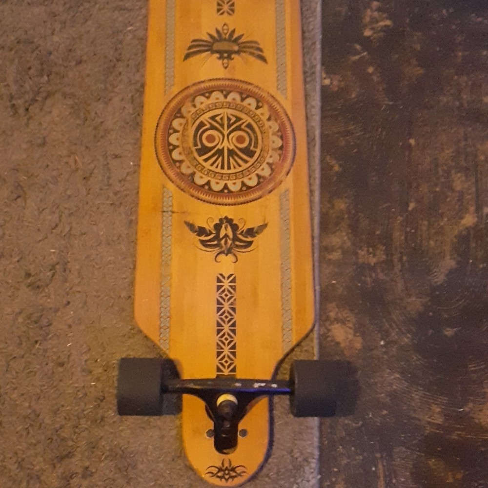 Rimable Drop-Through Rimable Longboard Drop Through Decorative Deck Black Wheels