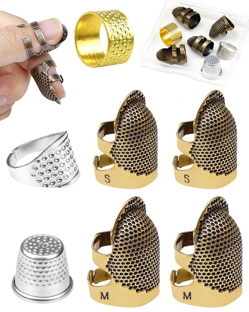 FIVEIZERO Thimble Kit– 7 PCS Sewing Thimbles Universal model, Multiple colors