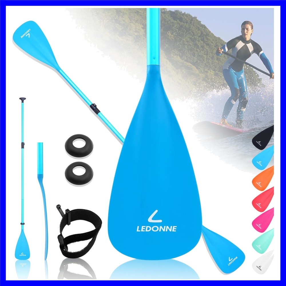 SUP Paddle 4-Piece Adjustable Kayak Paddle Floating Lightweight Paddle Board ...