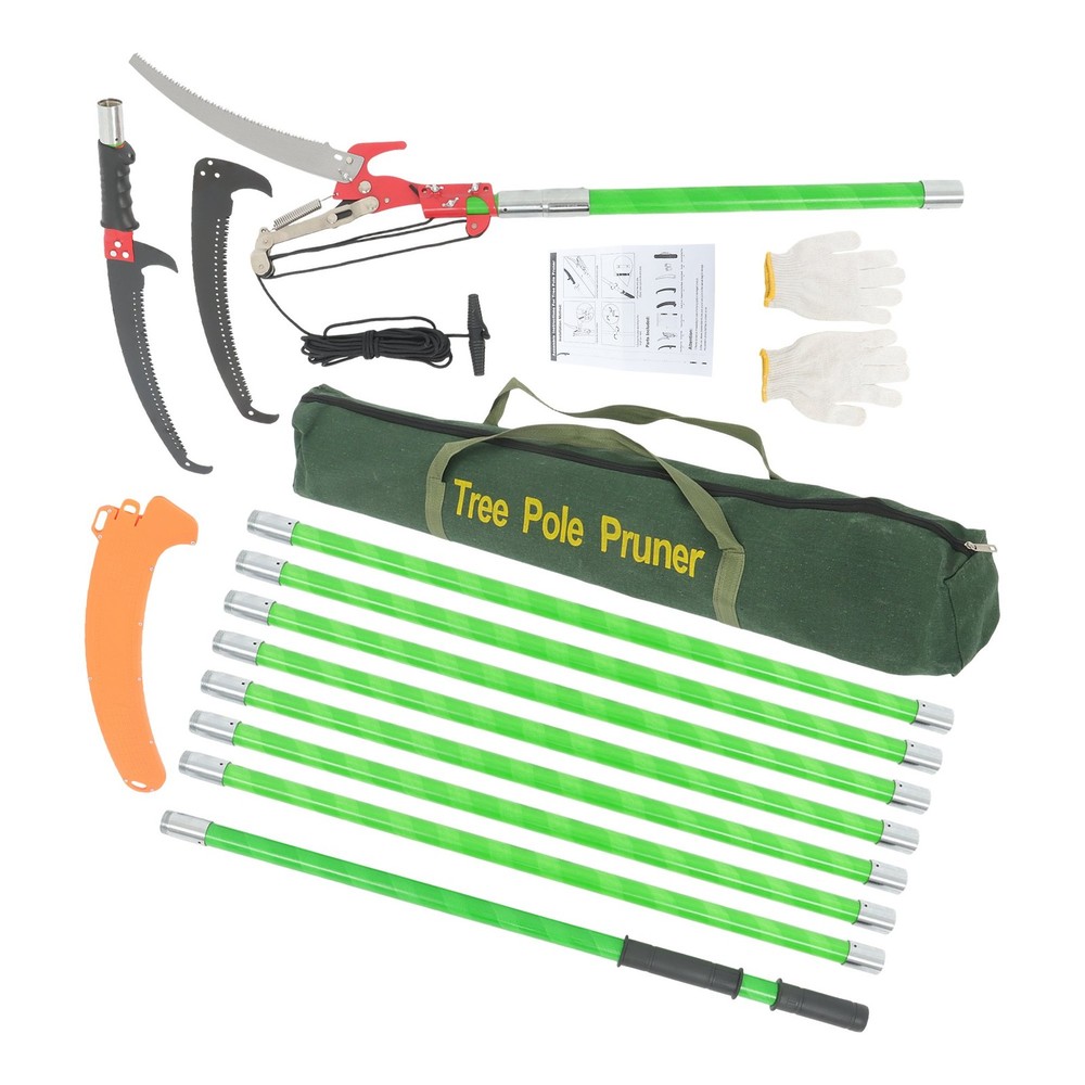 30ft Pruner Saw Combination Extendable Tree Trimmers Section 9 Green New