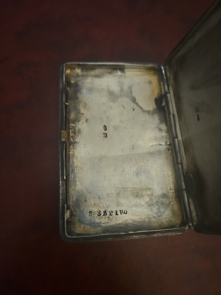 Antique Russian Sterling Silver Cigarette Case Sapiro