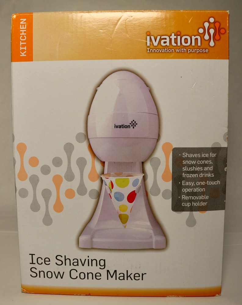 Ivation Shaved Ice and Snow Cone Machine, 120V, White