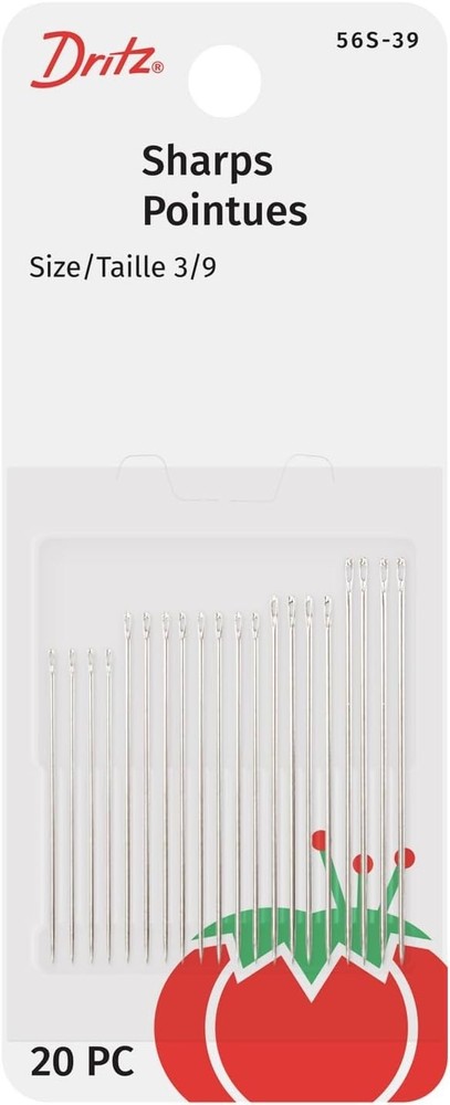 Durable Sharps Hand Needles Size 3/9 - Sharp Points for Perfect Stitching