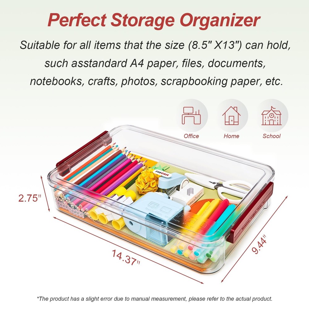 5.5qt Portable Project Case 9 X 13 Clear Stackable Plastic Storage With Lids ...
