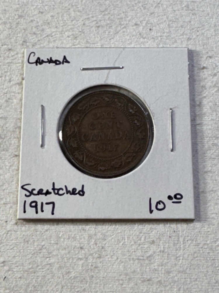 1917 Canada Large Cent Bronze Coin Scratched
