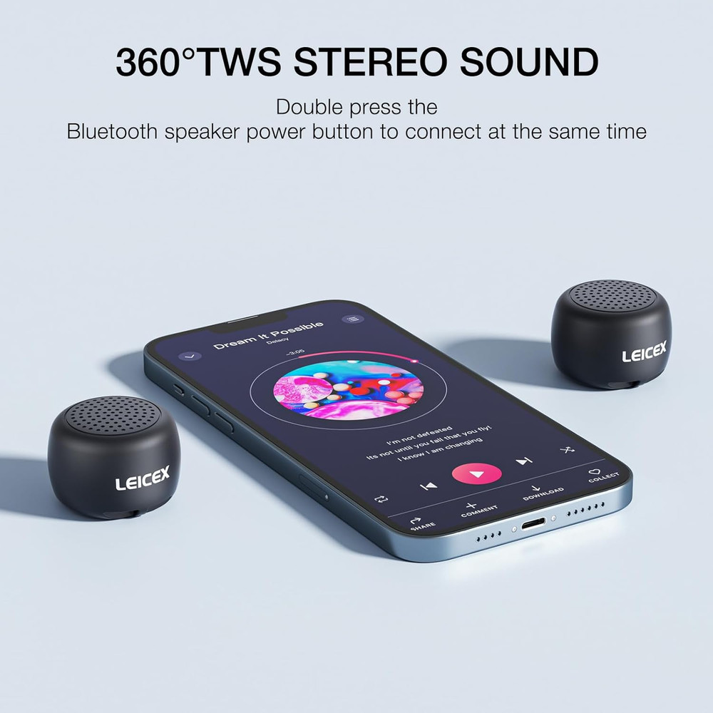 LEICEX Mini Bluetooth Speaker, Small Tiny Portable Bluetooth 5.0 Speakers Perfec