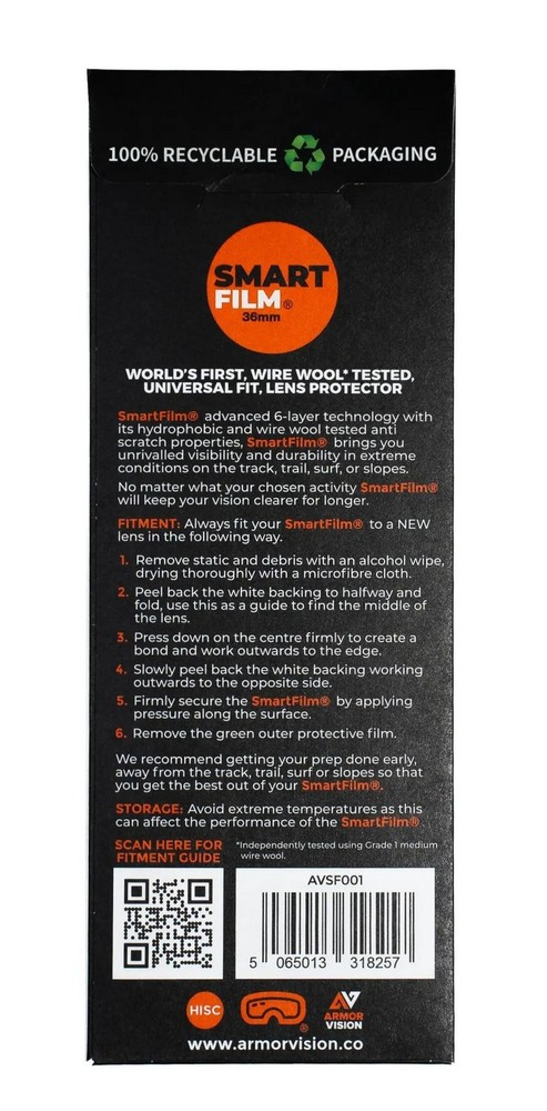 Armor Vision 36mm Smartfilm Lens Protector 3 Pack Clear