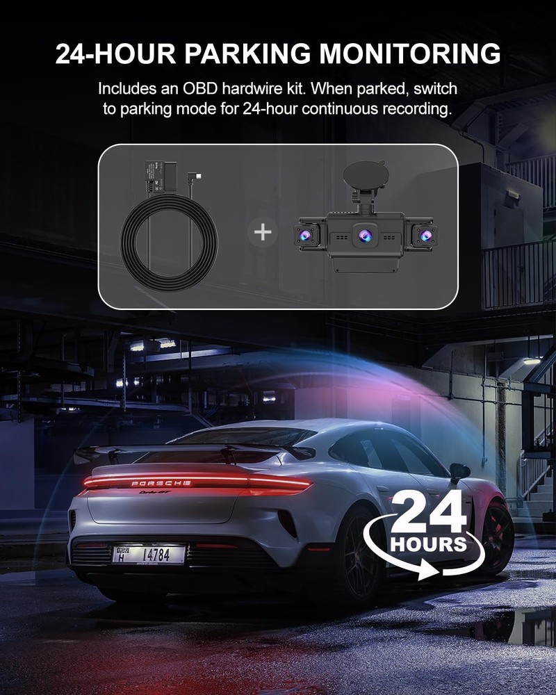 Dash Cam Front and Rear, 4-Channel 360° Coverage Car Dash Camera with STARVIS...