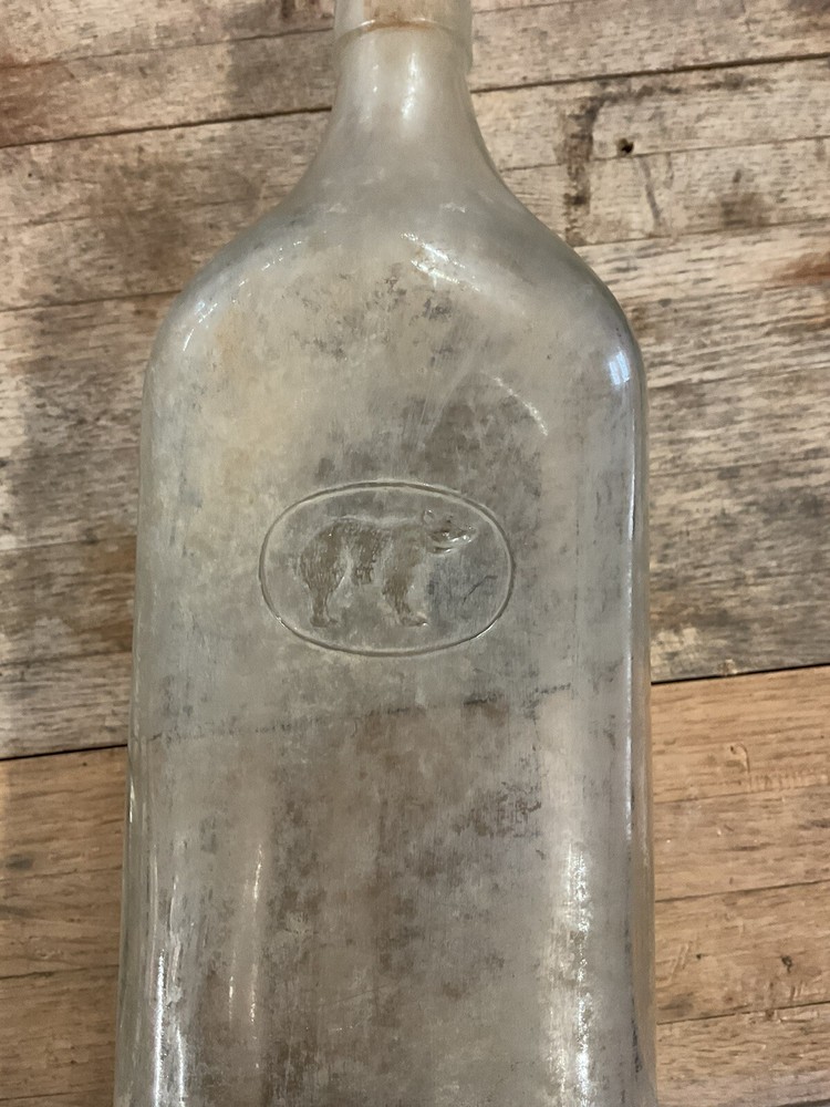 Antique OSO Negro glass bottle empty