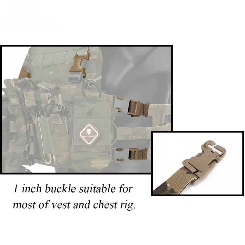 Tactical MOLLE Strap w/ Quick Release Buckle Adapter Kit Connect Chest Rig/Vest