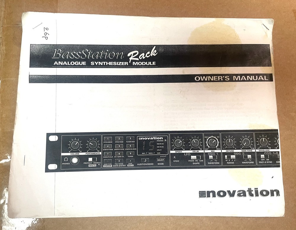Novation BassStation Rack Owner's Manual