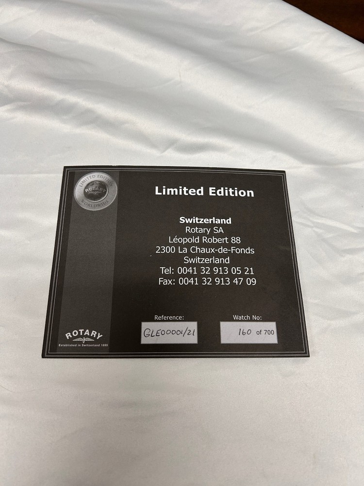 Rotary Certificate of Authenticity Limited Edition