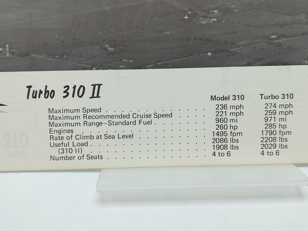 Cessna 310 - 1974 Sales & Spec / Specification Info