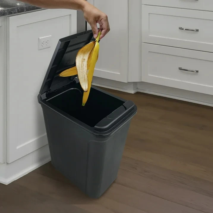 Mainstays Kitchen Trash Can, 7.6 Gallon Plastic Garbage Bin with Touch Top Lid,