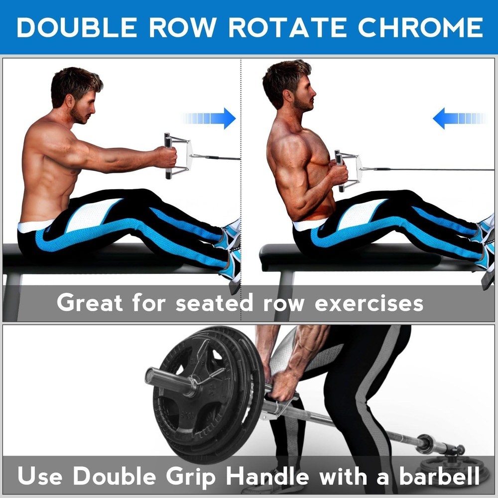 Home Gym Cable Machine Set - Double D Handle & Tricep Rope