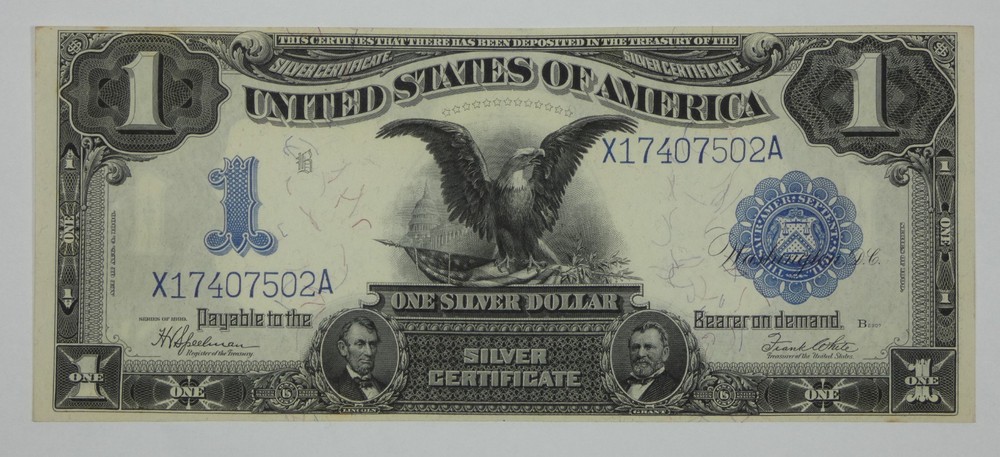 Series 1899 Black Eagle Large Size $1 Silver Cert Note ALMOST UNC/UNC Fr#236