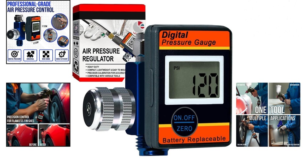 Heavy-Duty Digital Air Regulator - Precision Control for Spray Guns & Tools