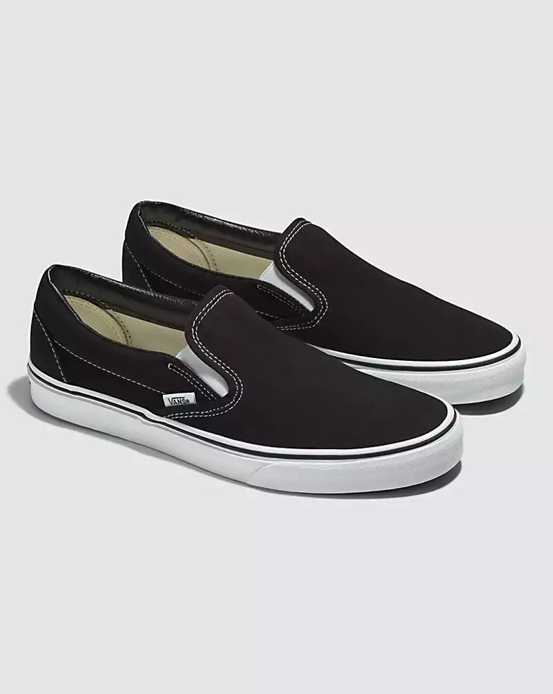 BLACK white vans slip on size 9 shoes