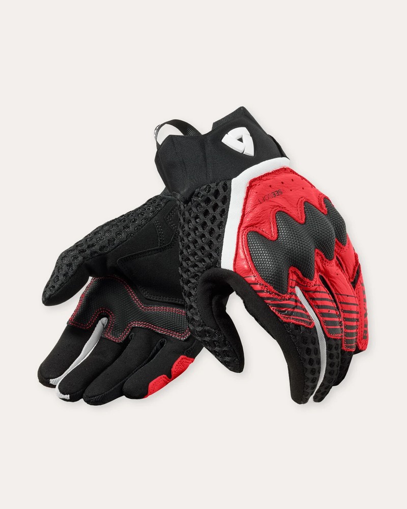 REV'IT! Veloz Motorcycle Gloves, Red-Black, Size Medium