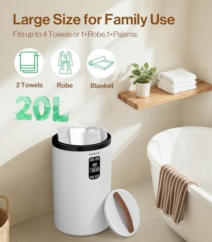 20L Towel Warmer for Bathroom 24H Timer Temp Adjustable LED Display