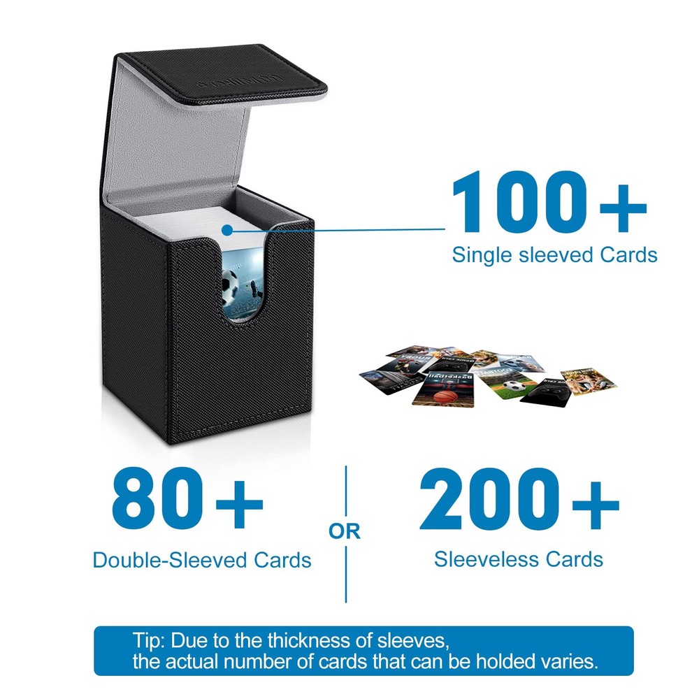 Mlikero 2 Pack Card Deck Box, 2 Black Case, Box V1-2