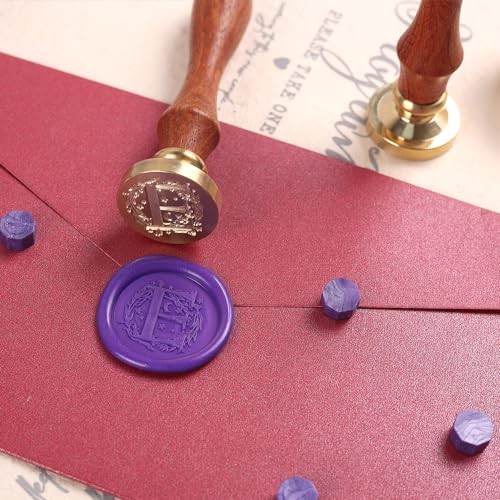 Wax Seal Stamp Set - 2pcs Initial Alphabet E With Mystery Random Letter-E