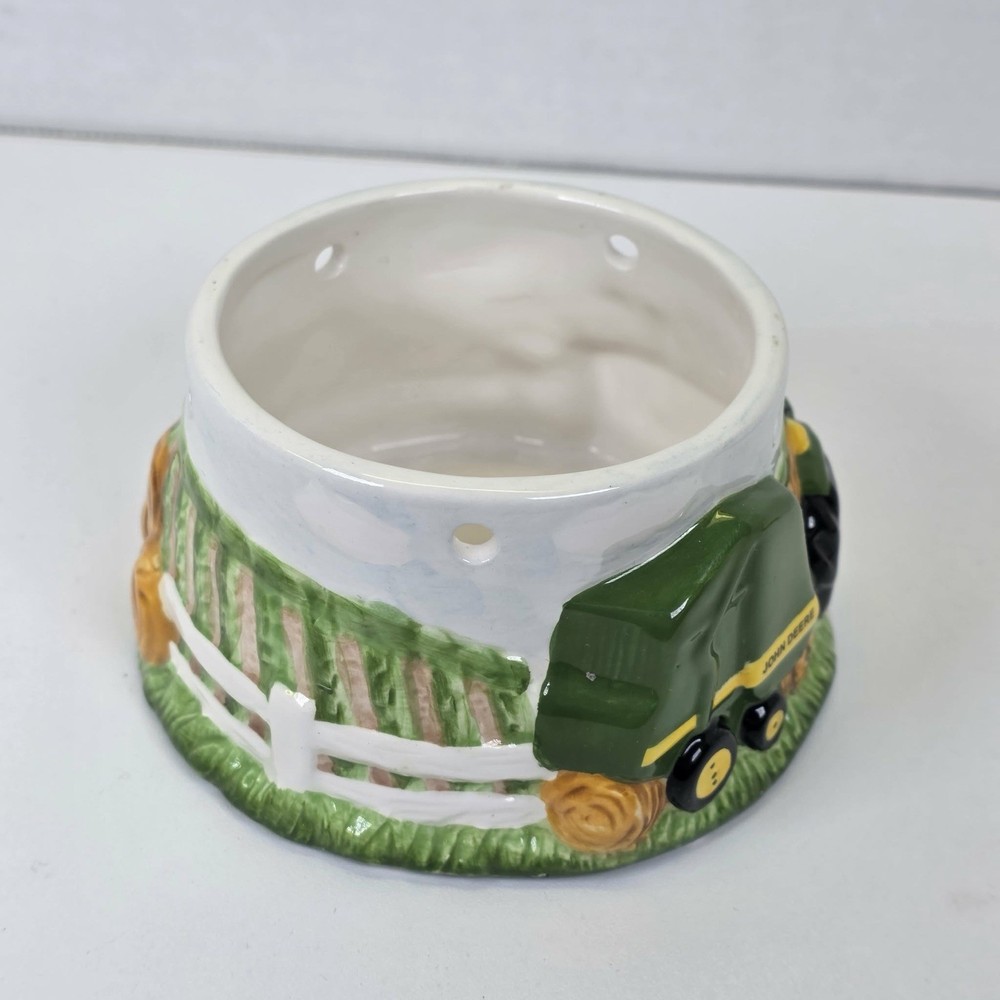 John Deere "Baling" ceramic candle holder lamp