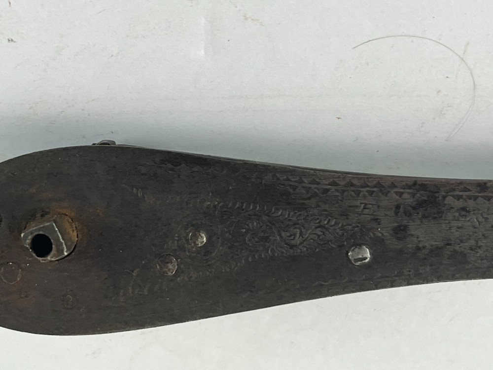 Vtg Side Lock Assembly Main Spring Action Percussion rifle Etched E James & CO